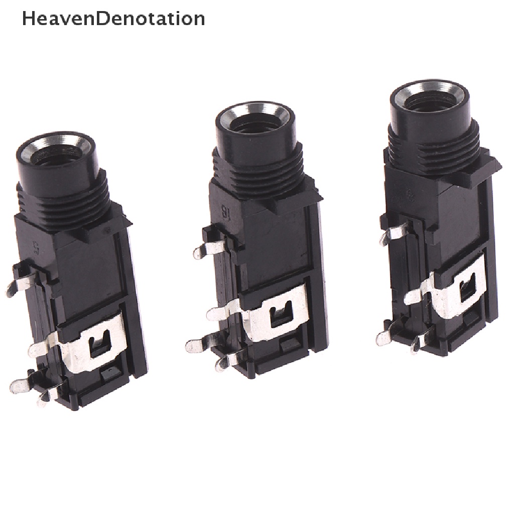 [HeavenDenotation] 3pcs/lot 6.35mm Jack stereo female socket Konektor audio Adaptor 4pin HDV