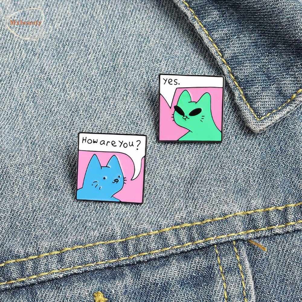 Mxbeauty Bros Kucing Ransel Hadiah Untuk Aksesoris Perhiasan Anak Kucing Lucu Salam Kerah Pin Enamel Pin