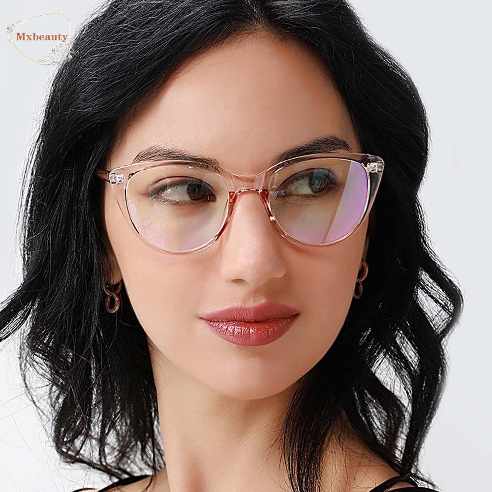 MXBEAUTY Cat Eye Glasses Sexy Elegant Flat Mirror Leopard Print Fashion Eyewear Black Fake Glasses