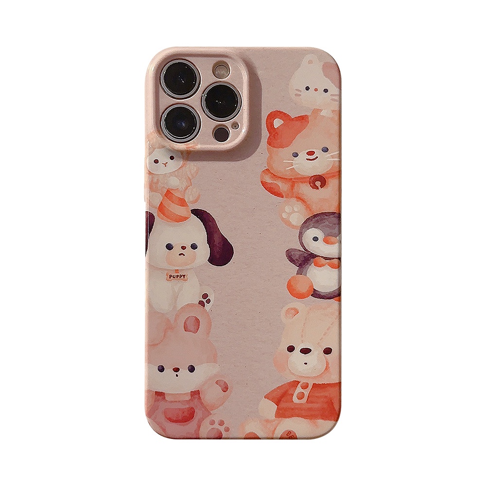 Ins Lucu Ungu Hello Boneka Kartun Kerang Keras Fotografi Film Case Untuk Iphone SE 2020 7 /8 Plus 14x XR XM 11 12 13 PRO MAX Casing Cover Pelindung AT0193