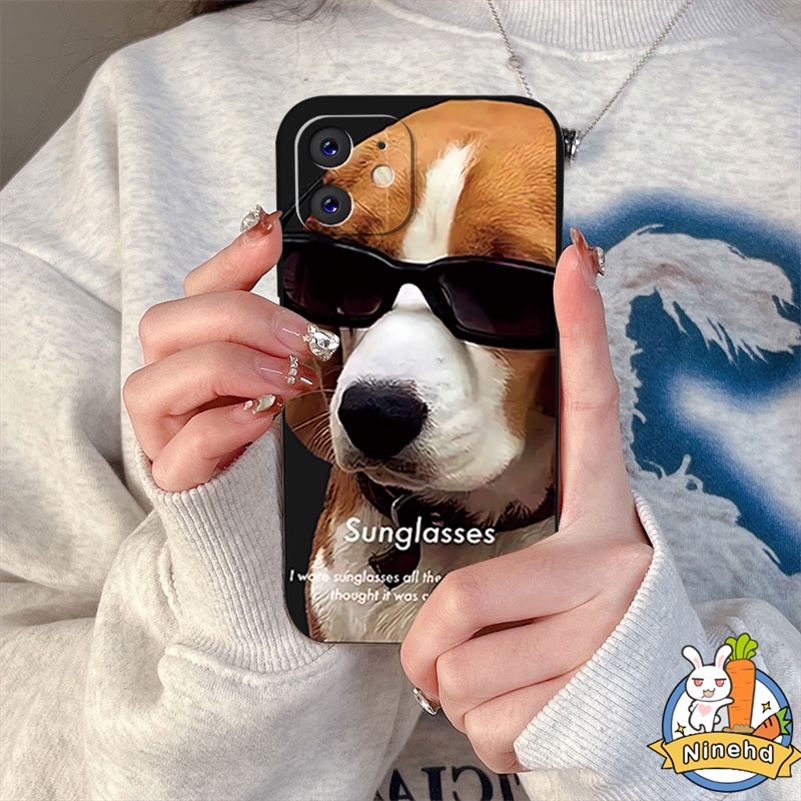 IPHONE Casing Kompatibel Untuk Iphone14 13 12 11 Pro Max X Xr Xs Max8 7 6 6s Plus SE 2020 Lucu Imut Kucing Anjing Tepi Lurus Silikon Casing Ponsel Pelindung Lensa Shockproof Cover Pelindung