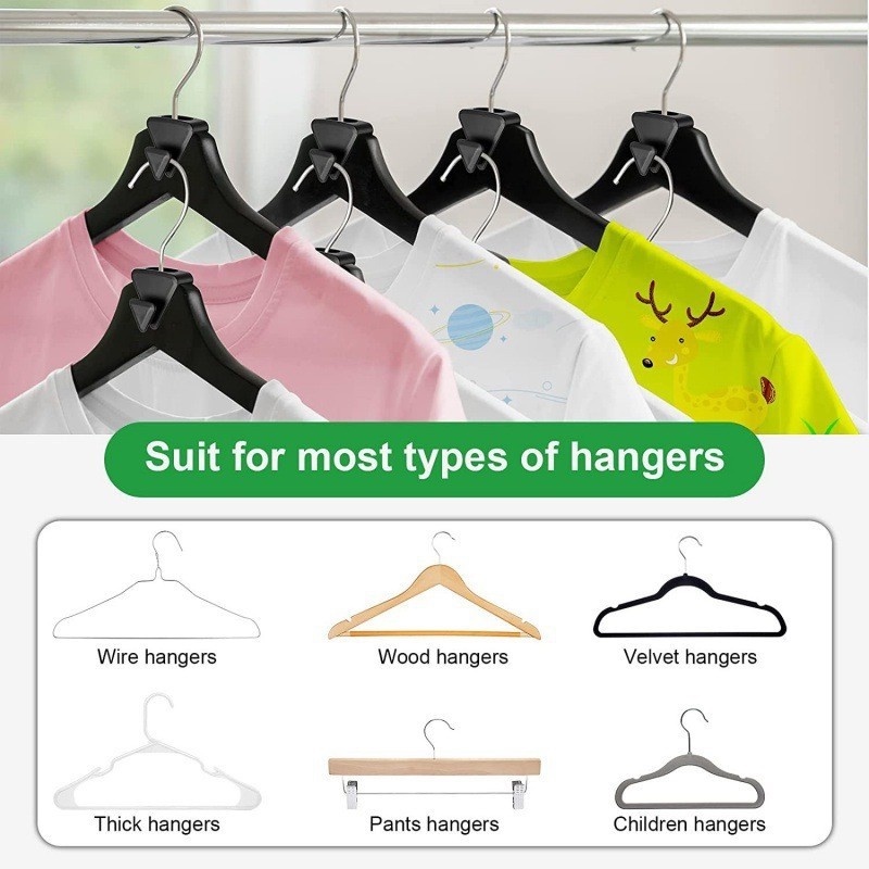 1per5/6pcs Pack Multifungsi Extender Klip Sambung Gesper Gantungan Susun Kait Organizer Rumah Mini Gantungan Penyimpanan Pakaian Lemari-Hemat Ruang Hanger Universal