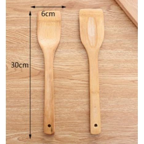 UNNISO - Spatula Masak Kayu / Sendok Rata Kayu / Sendok Masak Kayu