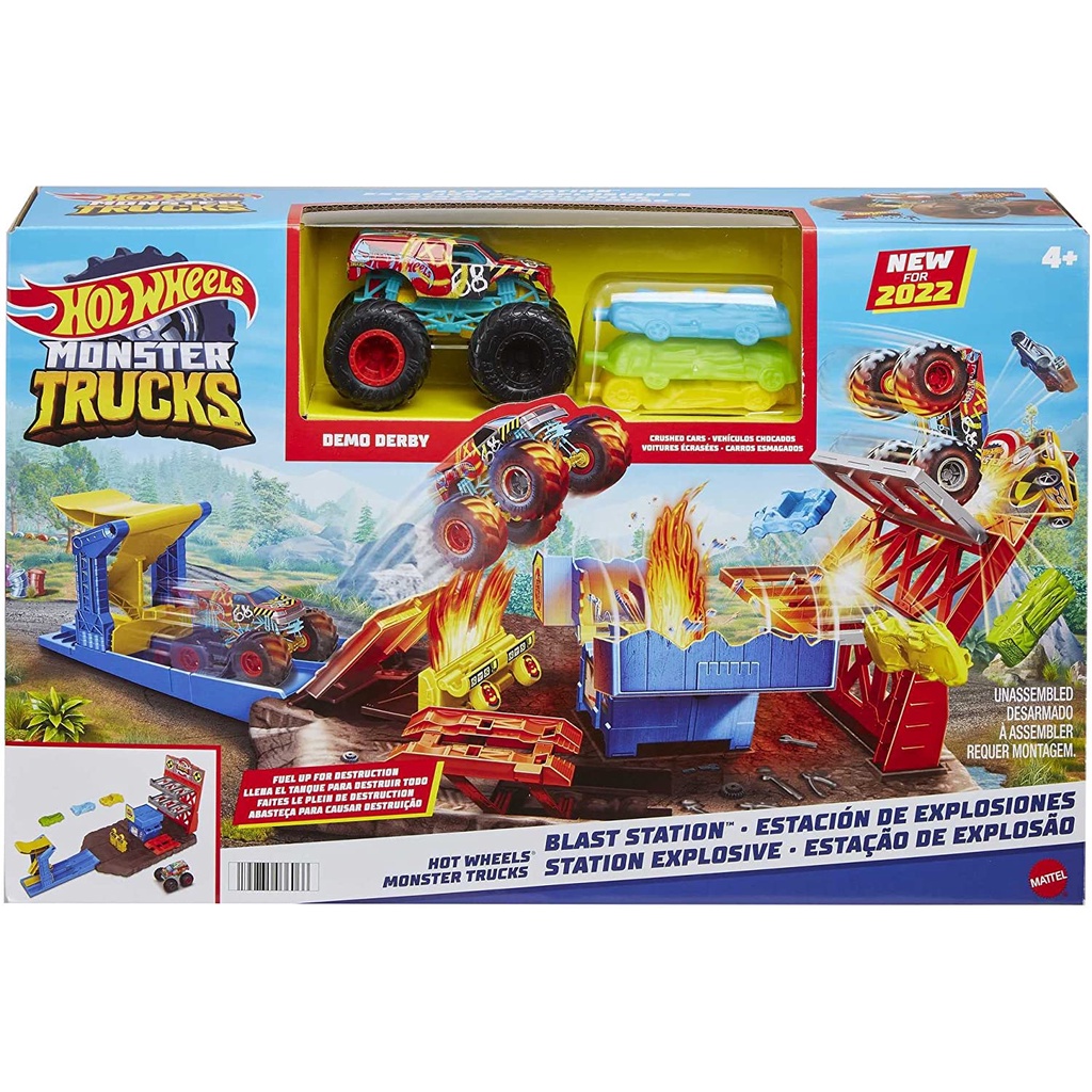 Hot Wheels Monster Trucks Track Blast Station Play Set