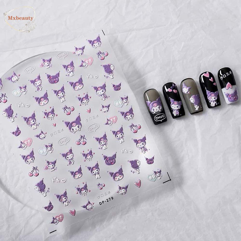 Mxbeauty Kartun Stiker Kuku Wanita Jepang Ubur Ubur Kuromi Love Hati Beruang Hiasan Kuku