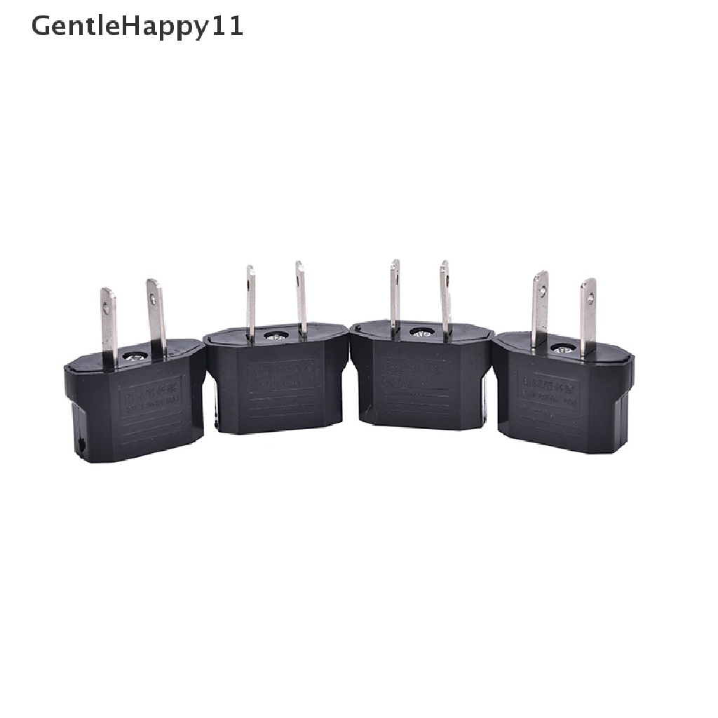 Gentlehappy 4 Pcs EU Euro Eropa Ke US USA Power Jack Wall Plug Converter Travel Adapter Baru id