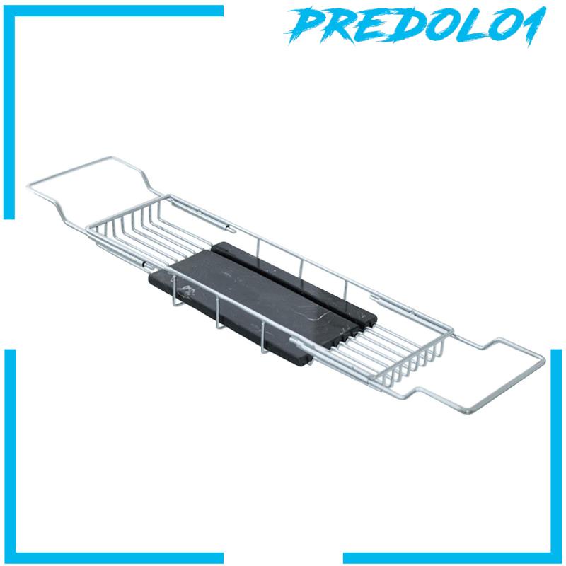 [Predolo1] Tray Bathtub Caddy Dengan Slot Bathroom Tray Steel Untuk Bathtub Shower Kamar Mandi