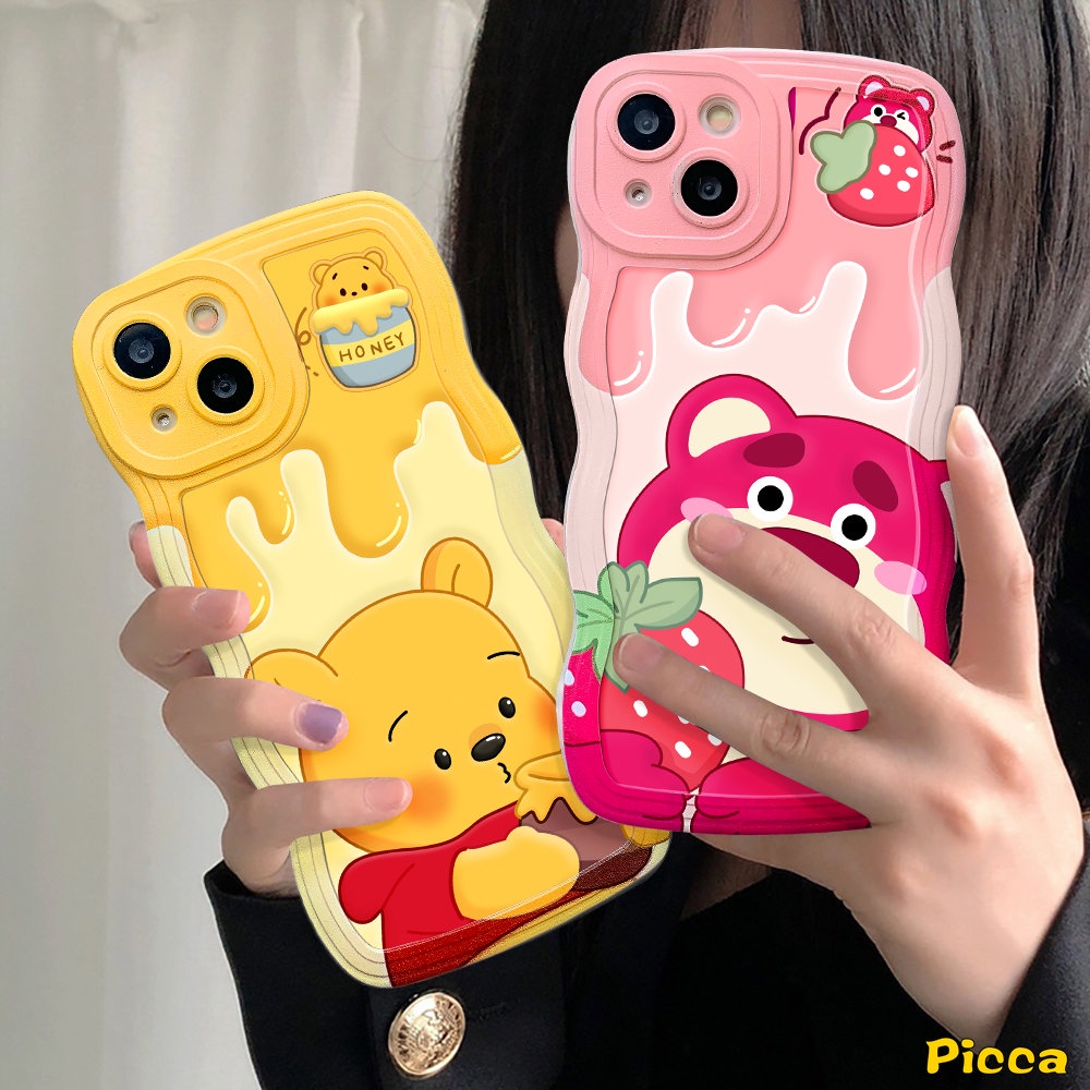 Infinix Hot 10Lite 10T 10s 11s 12i 2011s NFC 20s Hot 10 9 8 11 Main 12 Pro Note8 12 G96 10Pro 12Pro 12 2023 Smart5 4 6 Plus Cute Strawberry Bear Manyo Winnie The Pooh Soft Sarung