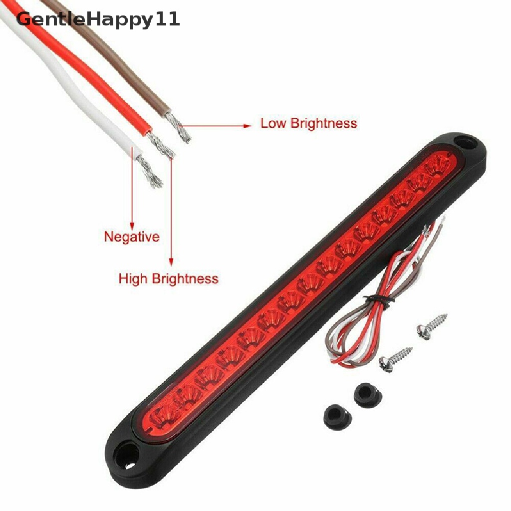 Gentlehappy 1PC 25CM 15led Merah Disegel Trailer Truk RV Berhenti Ekor Rem Belakang Turn Light Bar id