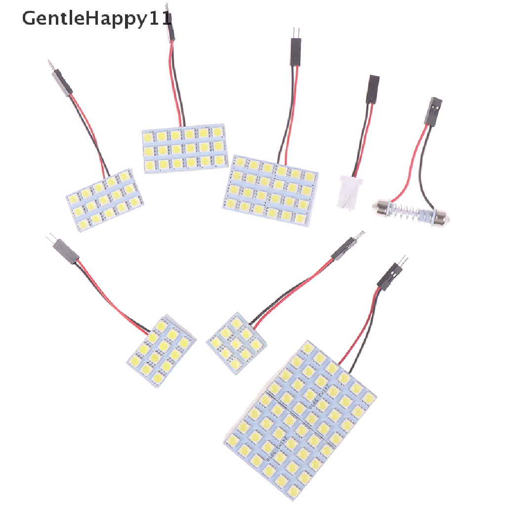 Gentlehappy interior Mobil 5050lampu Putih led smd Lampu panel t10 festoon dome ba9s 12v 5w id