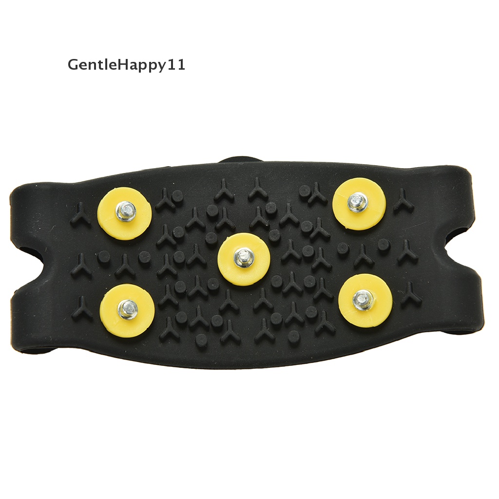 Gentlehappy Anti Slip Snow Ice Climbing Spikes Grips Crampon Cleats 5-Stud Shoes Cover ST id