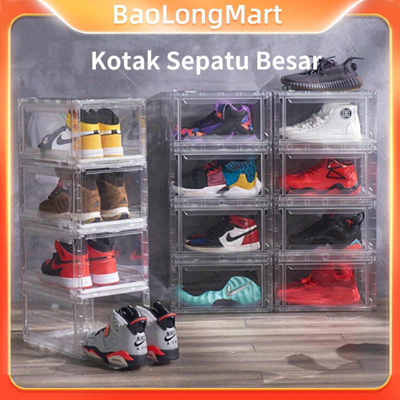 Kotak Sepatu Transparan Plastic kotak sepatu akrilik Acrylic Sepatu Storage Box Sepatu Tempat