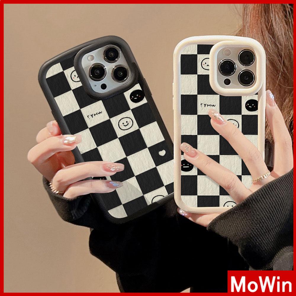 For iPhone 14 Pro Max iPhone Case Matte TPU Soft Case Black Beige Shockproof Protection Camera Smiley Chess Board Compatible with iPhone 13 Pro max 12 Pro Max 11 xr xs max 7Plus