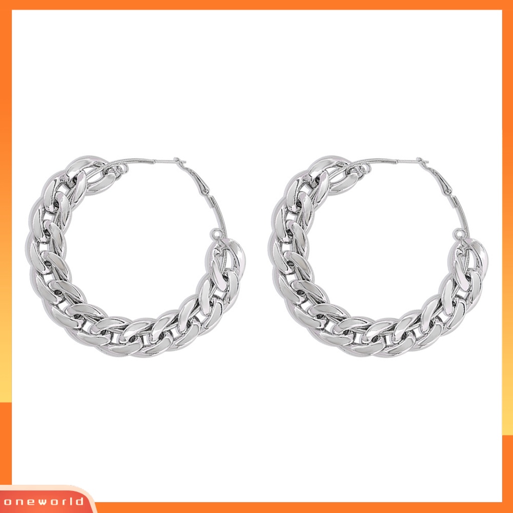 [EONE] 1pasang Anting Hoop Warna Vibrant Tidak Iritasi Sangat Ramah Untuk Kulit Tahan Luntur Hias CCB Wanita Anting Tindik Berlebihan Perhiasan Hadiah Untuk Gadis