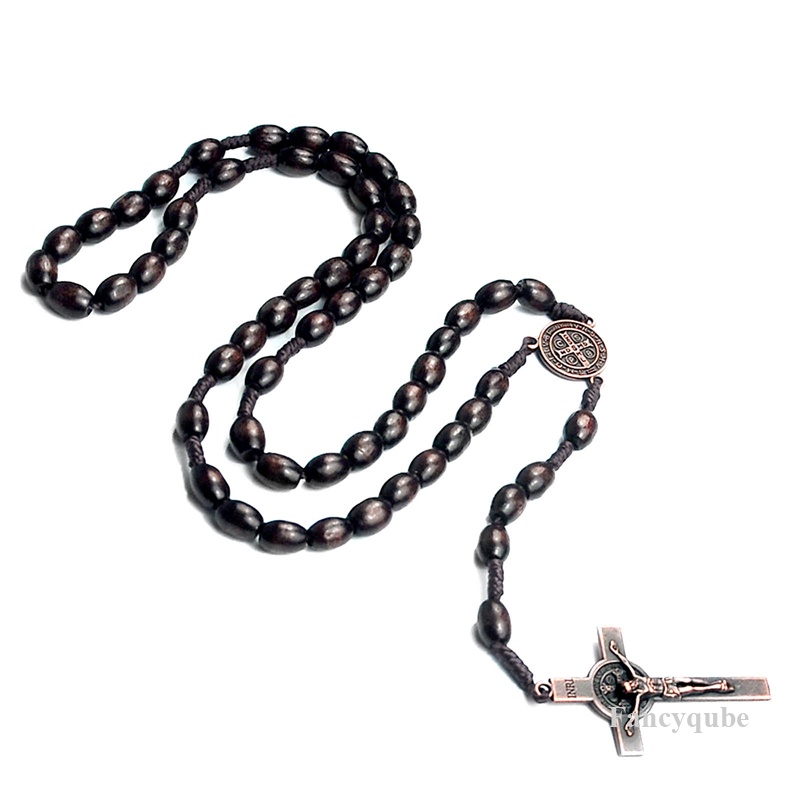 Kalung Rosario Tasbih Kayu Salib