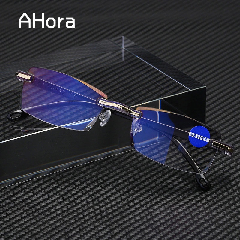 Ahora Kacamata Baca Rabun Dekat Frameless Anti Blue Light Glasses Plus 2.5 - 641 - Black Gold