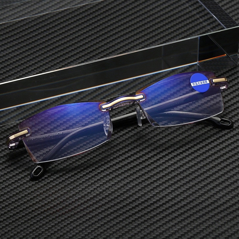 Ahora Kacamata Baca Rabun Dekat Frameless Anti Blue Light Glasses Plus 2.5 - 641 - Black Gold