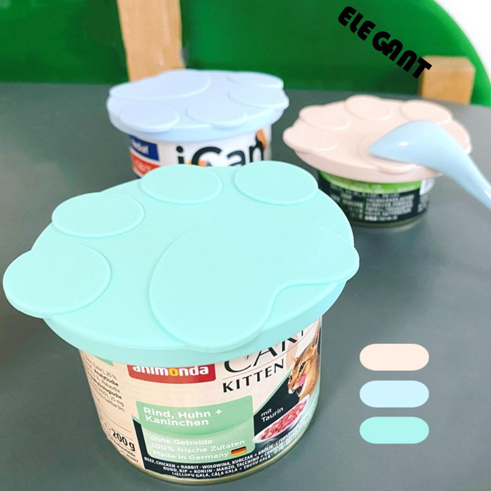 [Elegan] Tutup Kaleng Dengan Sendok Ukuran Universal Penyimpanan Makanan Basah Silicone Keep Fresh Sealing Tin Cover