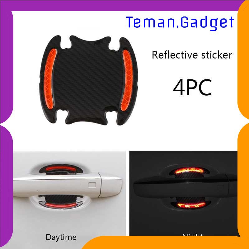 TG - OTO SEAMETAL Reflective Sticker Gagang Pintu Mobil Carbon Fiber 4PCS - 1185