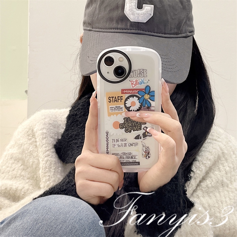 Compatible For iPhone 14 13 12 11 Pro Max X XR Xs Max 8 7 6 6s Plus SE 2020 Kompatibel Untuk Ins Note Bunga Telepon Case Lembut TPU Cover