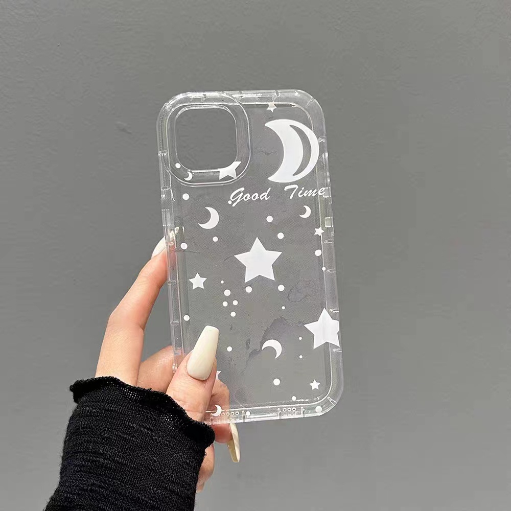 IPHONE Casing Ponsel Iphone11 Cocok Untuk 14 14pro 14plus 13 13mini 13pro 13prm iPhone12 7Plus 8Plus Xr XS 13 12mini Pro Max Empat Sudut Casing Ponsel Transparan Tahan Guncangan