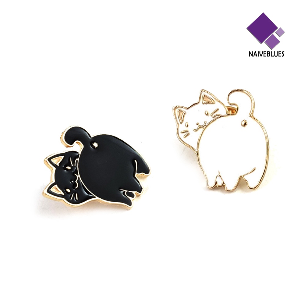 &lt; Naiveblues &gt; Lucu Kartun Hewan Pantat Enamel Bros Pin Topi Lencana Logam