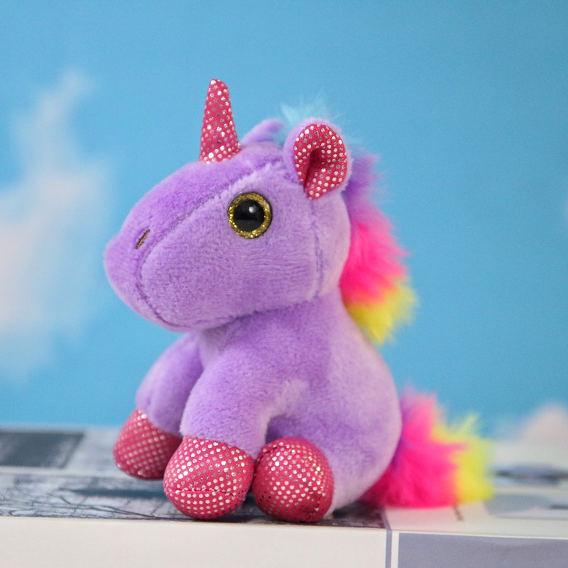 Rainbow Unicorn Plush Doll Liontin Tas Gantungan Kunci Hadiah Pasangan Pernikahan Cakar Sprinkler