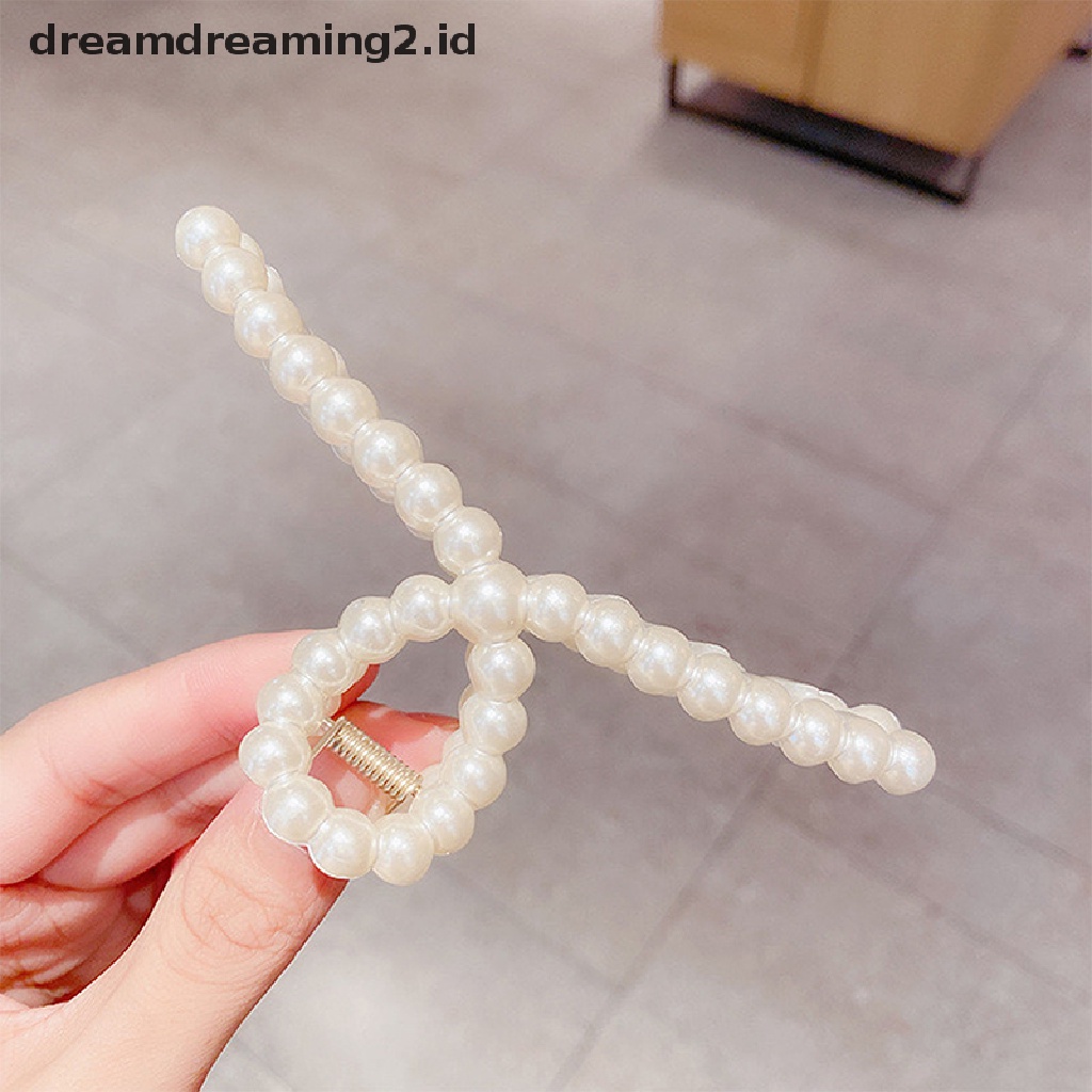 (dream) Mutiara Klip Cakar Rambut Akrilik Ukuran Besar Makeup Hair Styling Barrettes//