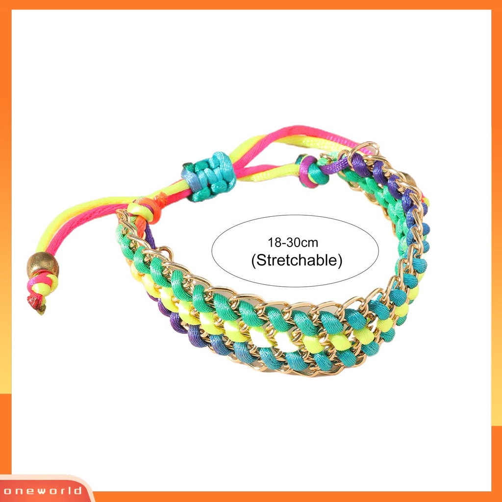 [EONE] Tali Kuat Universal Unisex Gelang Alloy Multicolor Handmade Anyaman Persahabatan Gelang Perhiasan Aksesoris