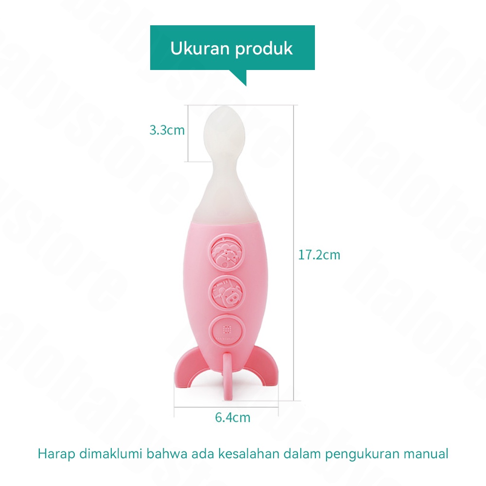 Halo Baby Sendok Botol Silikon Premium/Botol Dot Silicone sendok makan bayi/botol sendok mpasi