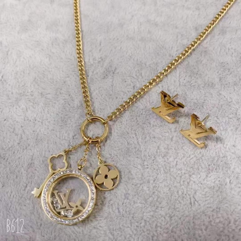 87010 Kalung anting dan gelang L titanium stainless steel 316L berkualitas import anti karat bisa bayar di tempat