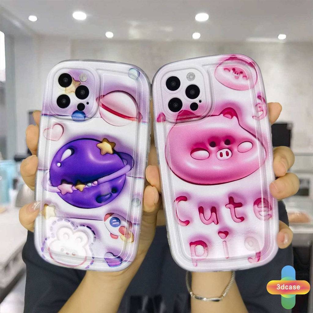 Compatible For Case IPhone 6 7 6S 8 14 Plus XR 11 12 13 14 PRO MAX X XS MAX 11 12 13 Se 2020 6SPlus 7Plus 6Plus 8Plus 14Plus XSMAX Planet Rabbit Silicone Soap Case