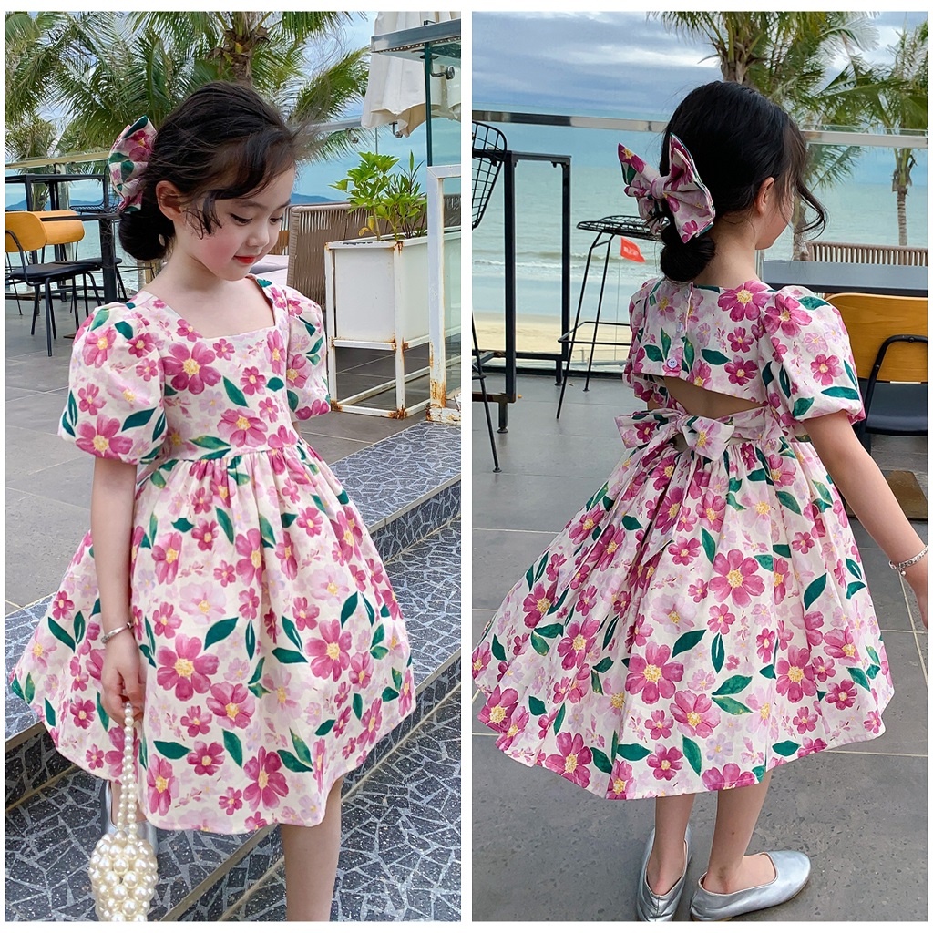 CHUBBI 23 Dress Anak Korea Perempuan New Full Flower Bloom