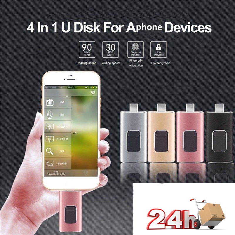 Flashdisk OTG Usb Flash Memory 4In1 Usb 512GB Flashdisk Micro Handphone Flashdisk OTG