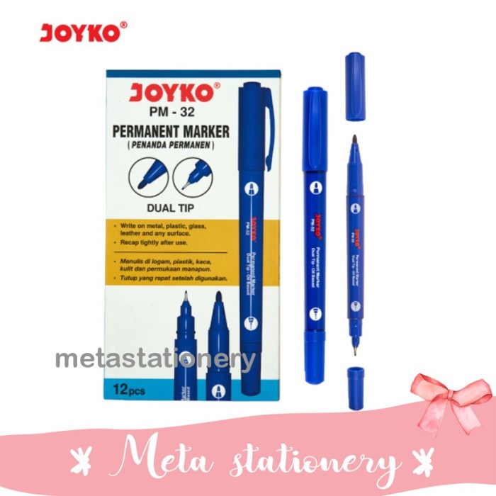 

Permanent Marker / Spidol Permanen Joyko Dual Tip PM-32
