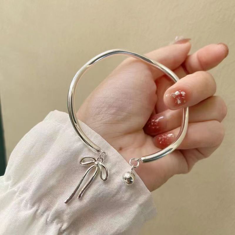 Ins Ikatan Simpul Bell Liontin Gelang Gadis Manis Gaya Putri Adjustable Bangle Jewelry