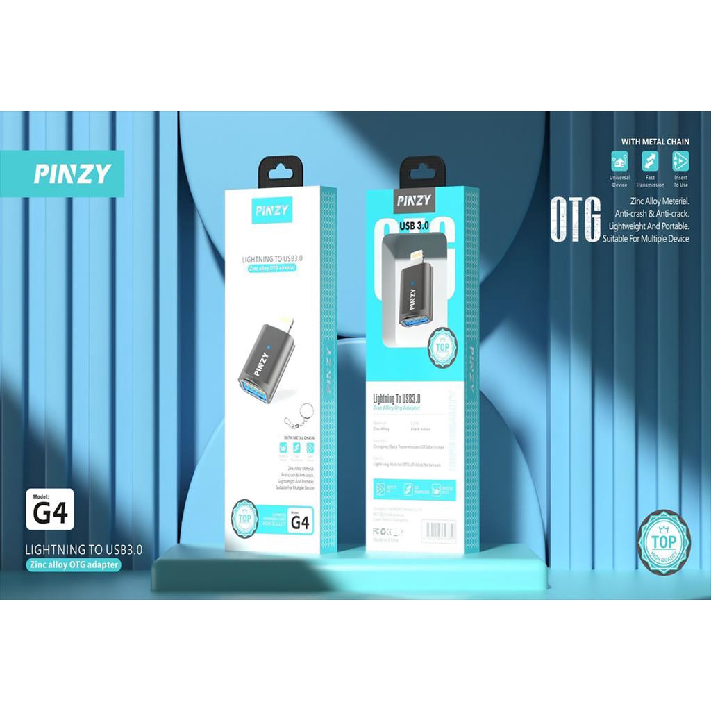 OTG pinzy G4 Lightning to USB  3.0 Zinc Alloy OTG Adapter + Gantungan Bahan Metal