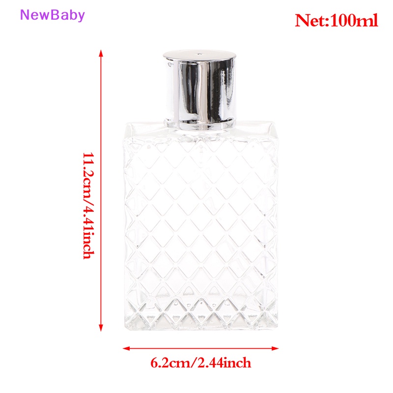Newbaby 100ml Clear Glass Mist Square Botol Portabel Isi Ulang ID
