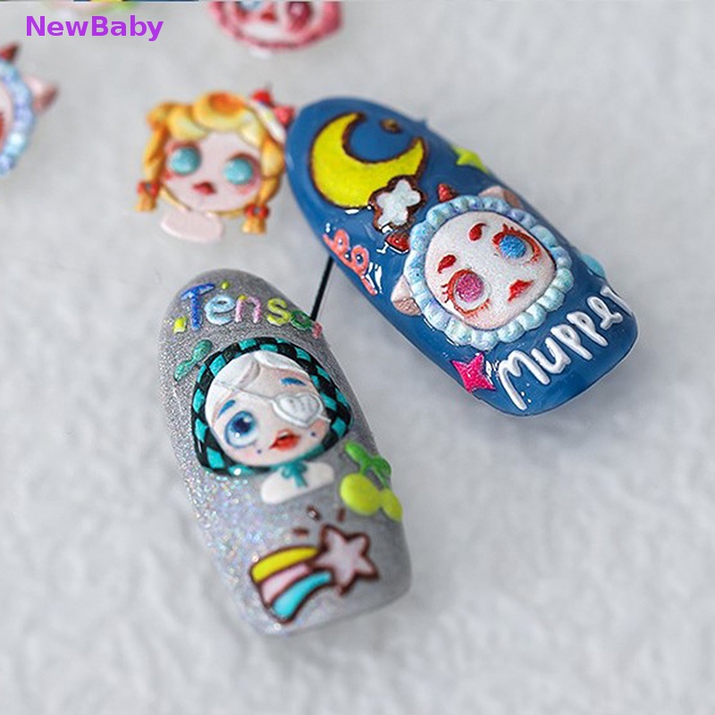 Newbaby 1lembar Horror Timbul High Quality Boneka Wayang Lucu Stiker Kuku Fashion ID