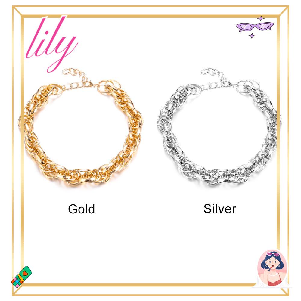 Lily Tebal Curb Rantai Wanita Perhiasan Rock Statement Cuban Chain Big Chunky Chain Punk Choker