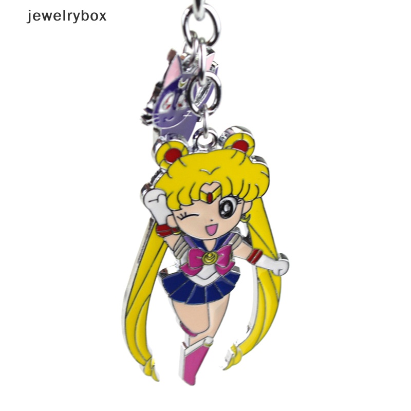 [jewelrybox] 1pc Gantungan Kunci Bulan Bintang Anime Tsukino Usagi Luna Cat Sailormoon Key Chain Keyring Butik