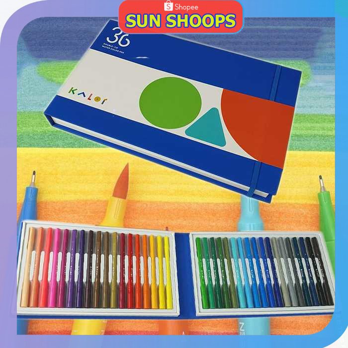 

SUN SHOOPS - KACO GREEN KALOR Spidol Warna Warni Dual Head Water Color Pen 36 PCS - WP2207-01