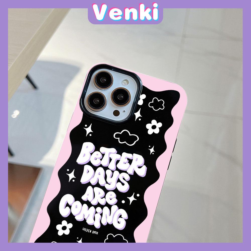 VENKI - For iPhone 14 Pro Max iPhone Pink Edge Black Phone Case TPU Soft Shell Protection Shockproof Camera Compatible with iPhone 13 Pro max 12 Pro Max 11 xr xs max 7Plus 8Plus