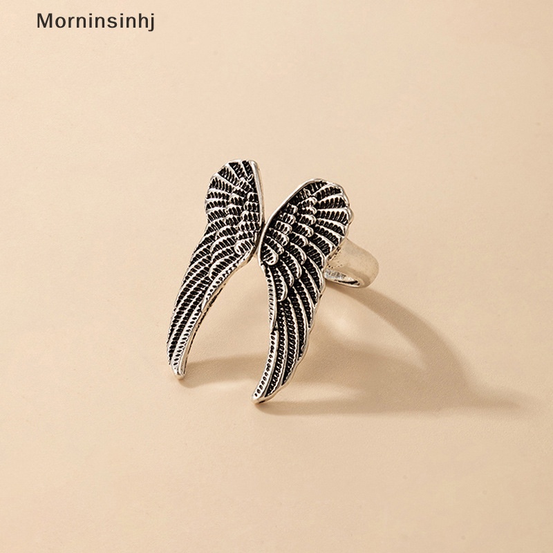 Mornin Cincin Adjustable Untuk Wanita Kepribadian Retro Punk Hip Hop Pesta Bermain Peran Sayap Malaikat Kuno Cincin Perhiasan Hadiah id