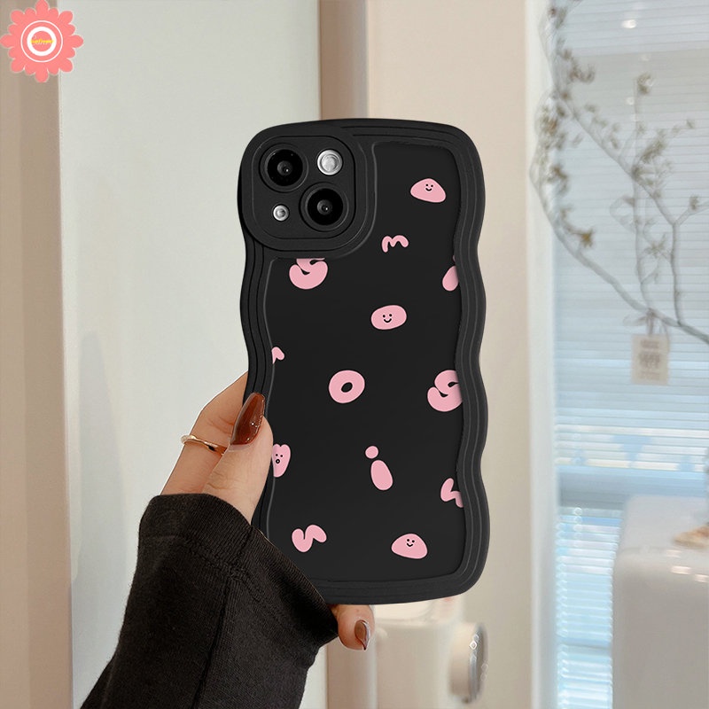 Case Alfabet Kartun Sederhana Untuk Vivo Y36 Y35 Y20 Y15 Y11 Y22 Y16 Y17 Y15s V25E Y30 Y02s Y21 Y91 Y91C Y02 Y33s Y12s V25 Y50 Y93 Y12i Y21s Y22s Y12 Y15A V20 Smile Wavy Edge Cover