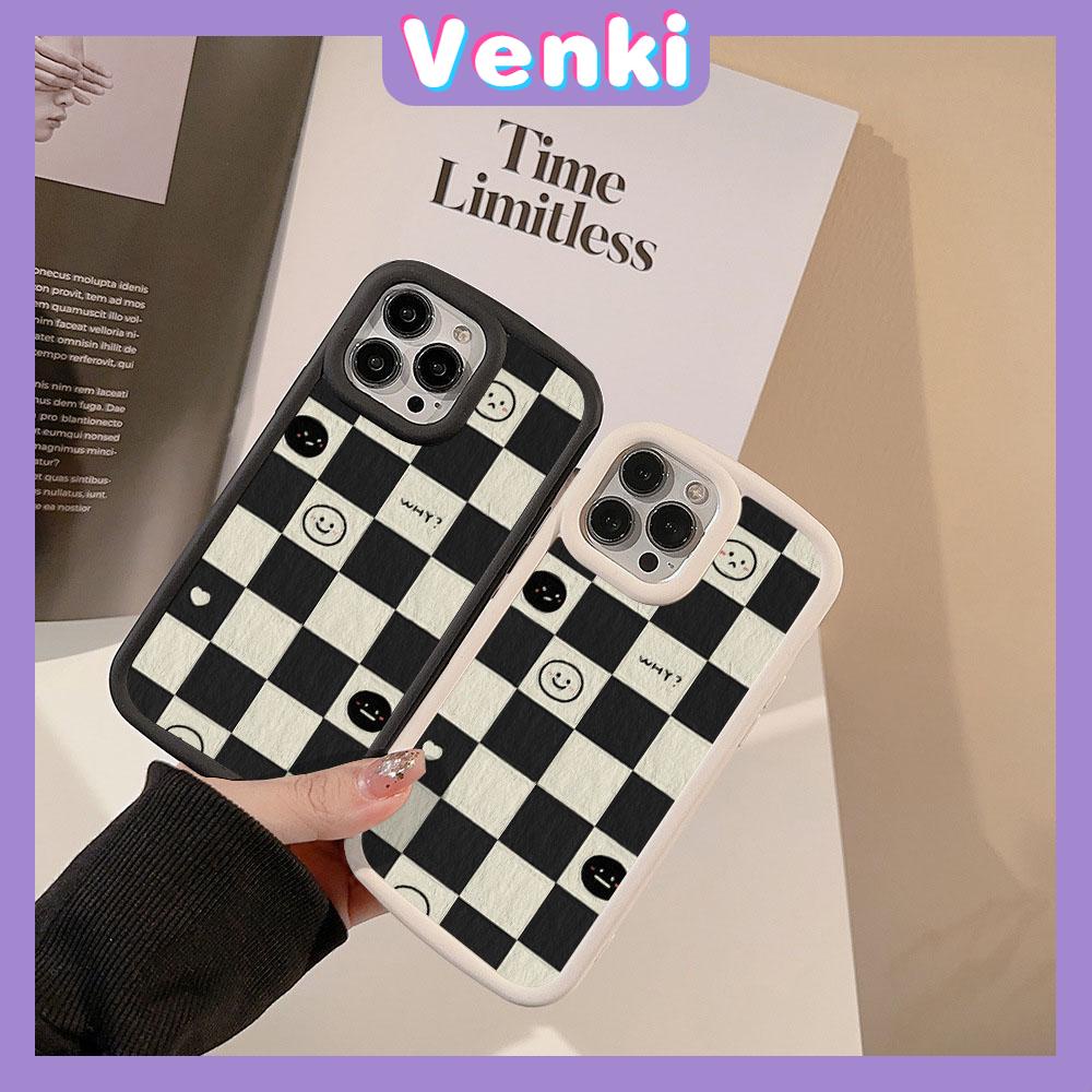 VENKI- For iPhone 11 iPhone Case Matte TPU Soft Case Black Beige Shockproof Protection Camera Smiley Chess Board Compatible with iPhone 14 13 Pro max 12 Pro Max 11 xr xs max 7Plus