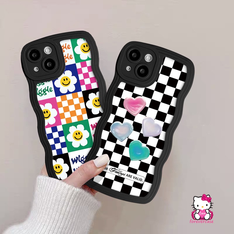 Smile Sunflower Checkerboard Love Heart Casing Untuk Redmi Note11 9 8 11s 10s 10 Pro Max 9s Mi 11T Pro Untuk Redmi 12C 9C Nfc9 10 A1+10C 9A A1 10A 9T POCO X3 NFC Pro M3 Soft Sarung