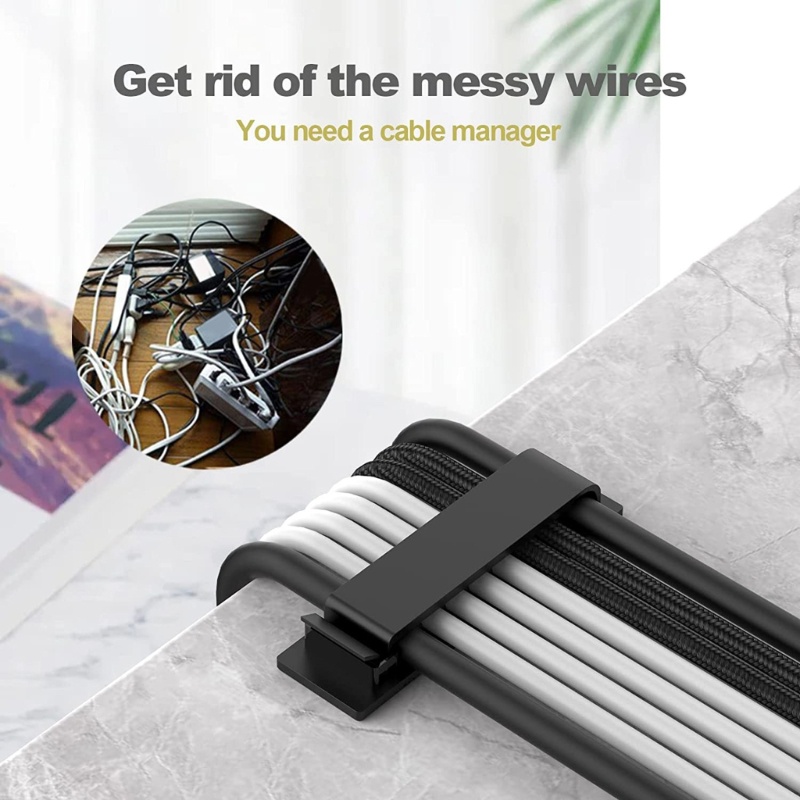 Cre Klip Kabel Cable Management Cable Holder Cord Organizer Perekat Diri Untuk Meja