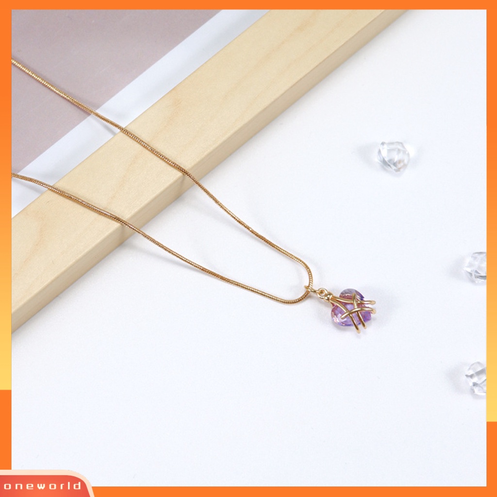 [EONE] Wanita Kalung Elegan Hias Eye-catching Nyaman Adjustable Perhiasan Hadiah Imitasi Kristal Dekorasi Perempuan Cinta Hati Liontin Birthstone Kalung Untuk Pacaran