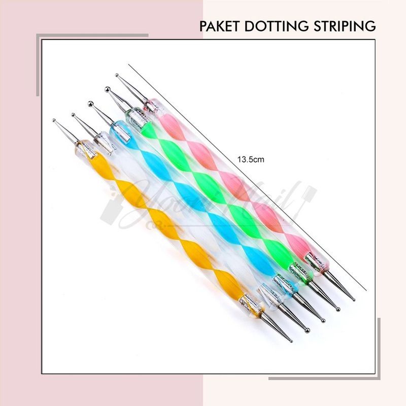 Paket dotting striping nail art dotting tools striping tape nail sticker